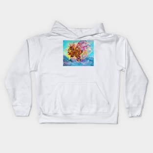 SEA DRAGON Pink Aqua Blue Fantasy Kids Hoodie